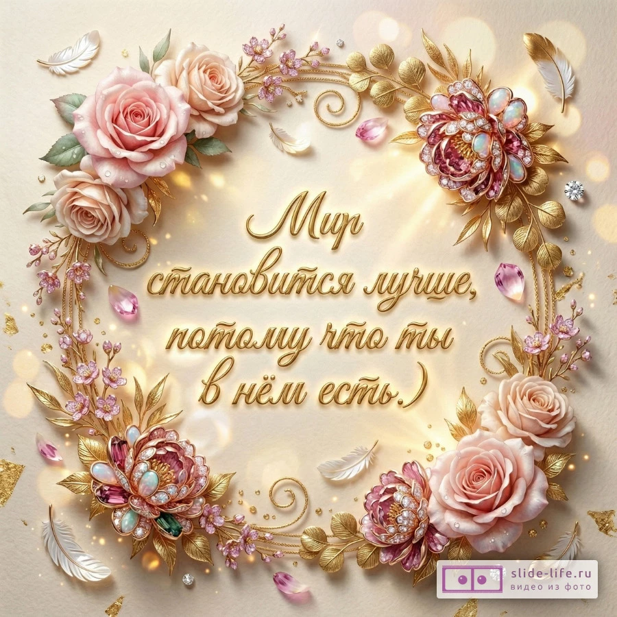 Элегантная открытка с пожеланиями женщине