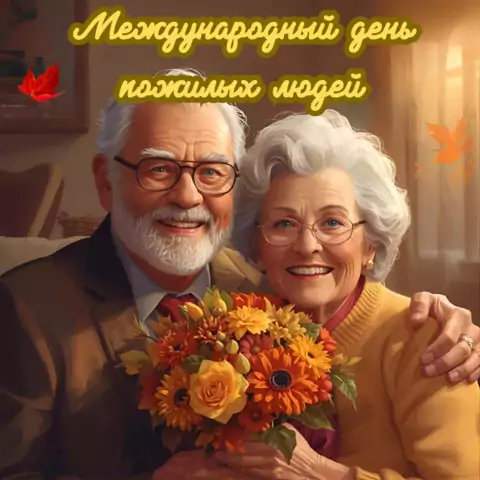 Оригинальная открытка с Днём пожилых людей