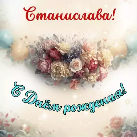 Станислава, с Днём рождения! Стильная открытка