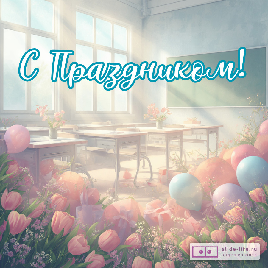 Открытка школьная на 8 марта