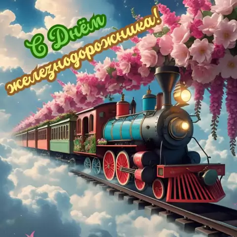 Красивая открытка с Днём железнодорожника