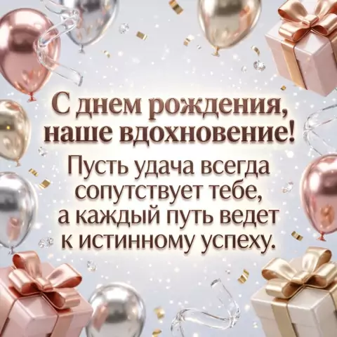 Поздравительная открытка девушке с пожеланием успеха и вдохновения