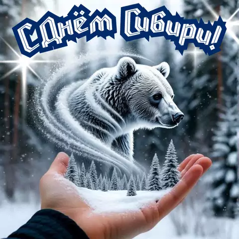 Оригинальная открытка с Днём Сибири