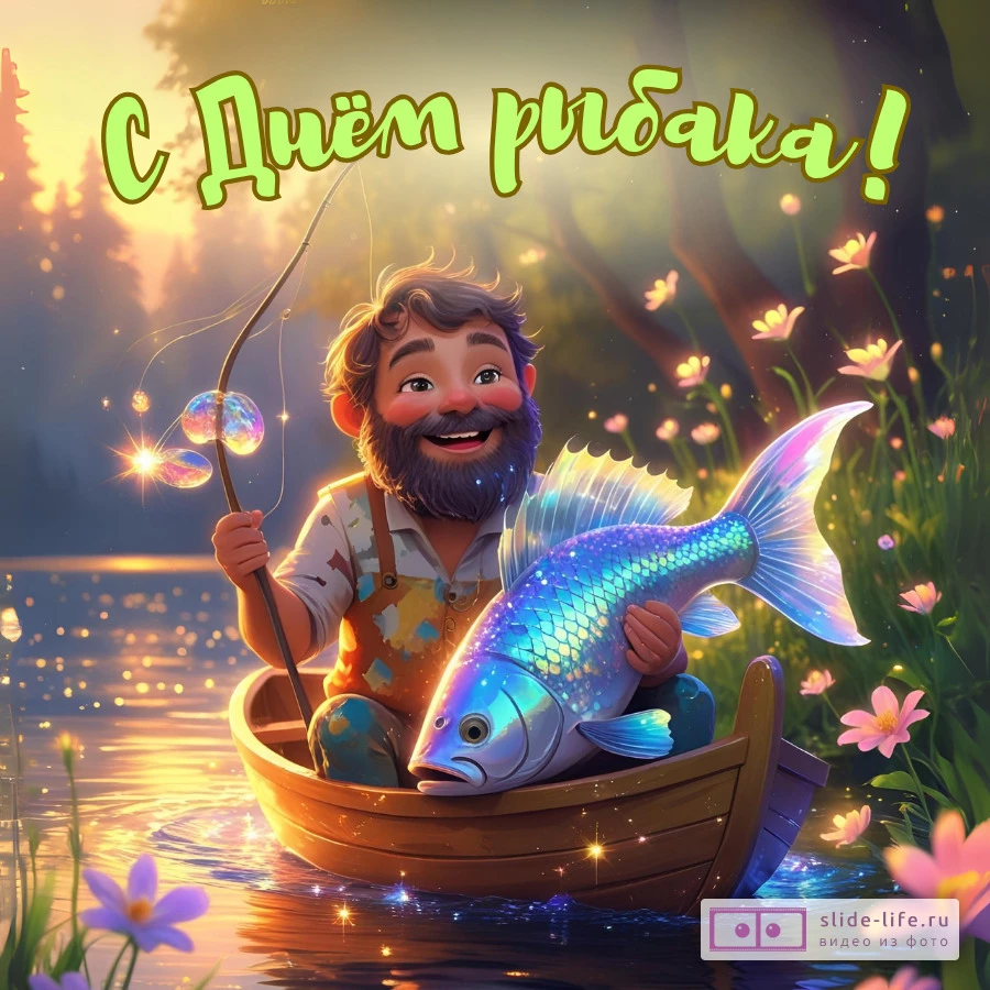 Открытка поздравление с днем рыбака