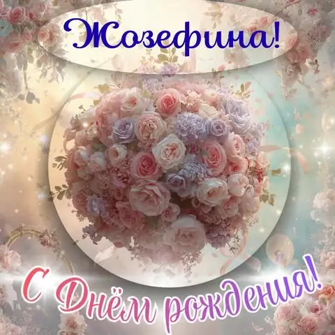 Жозефина, с Днём рождения! Элегантная открытка