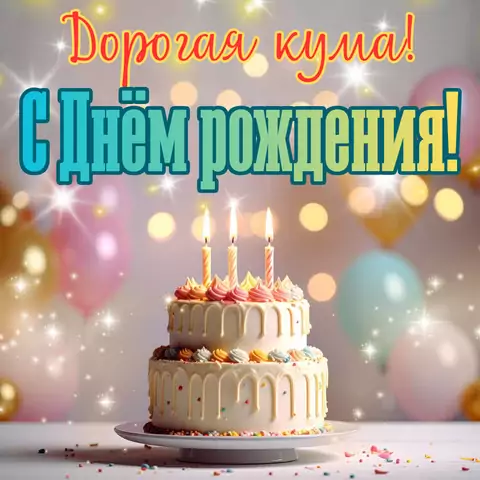 Открытка на день рождения куме