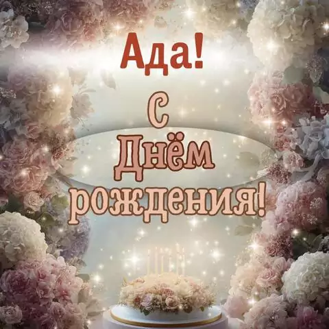 Ада, с Днём рождения! Красивая открытка