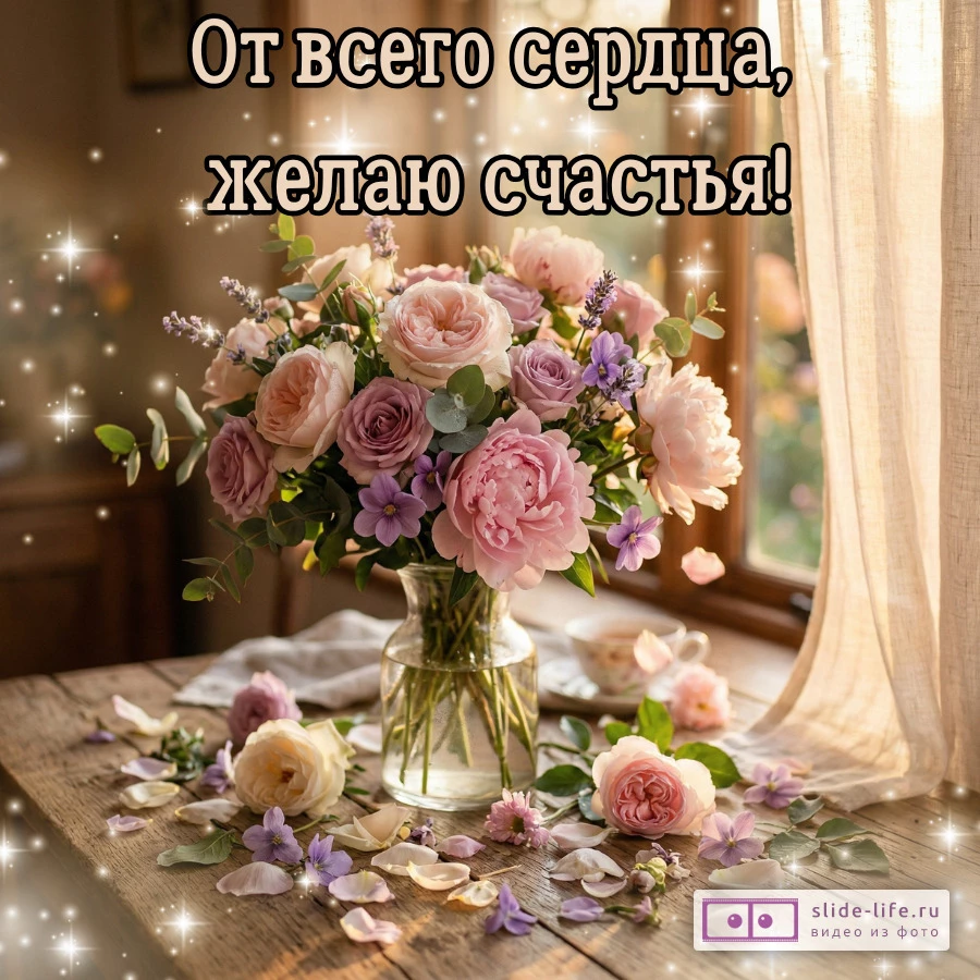 Открытка с красивыми пожеланиями женщине