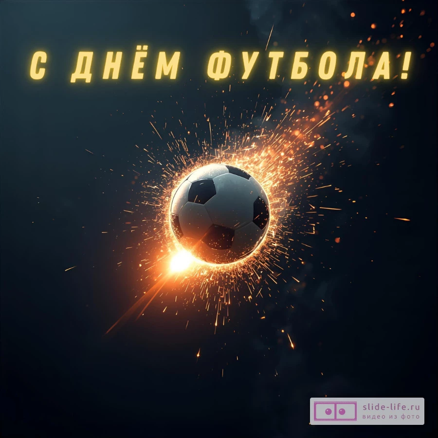 Оригинальная открытка с Днём футбола