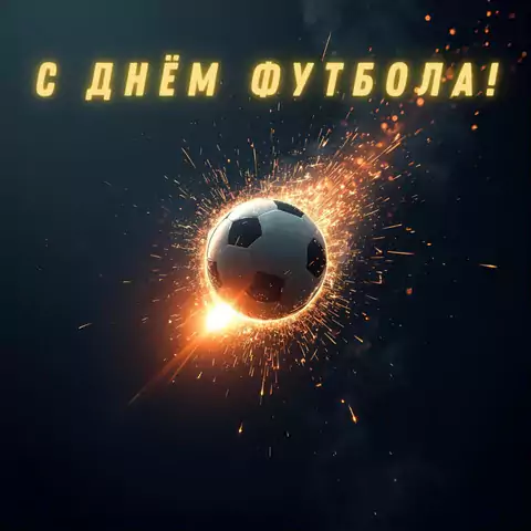 Оригинальная открытка с Днём футбола
