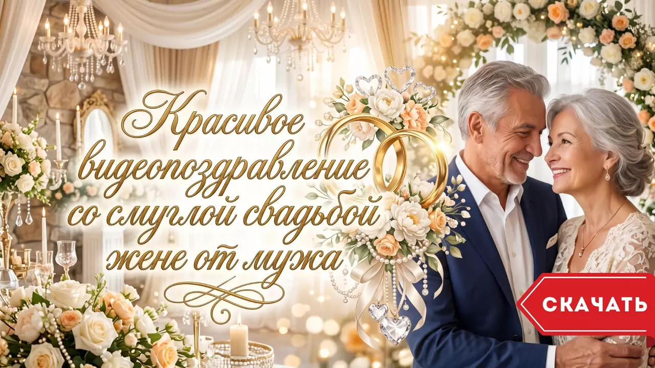 Видеопоздравление жене с смуглой свадьбой о щедром лете длиною в 31 год