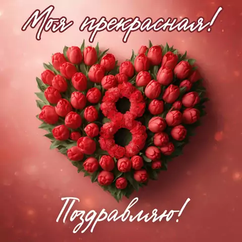 Красивая открытка с 8 марта любимой