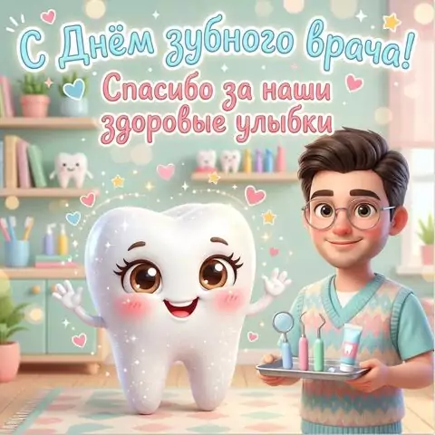 Красивая открытка с Днём зубного врача