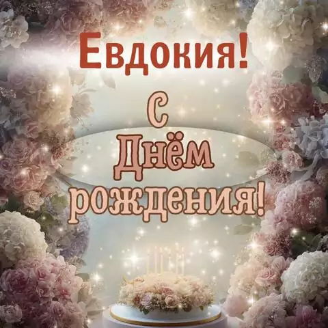Евдокия, с Днём рождения! Красивая открытка
