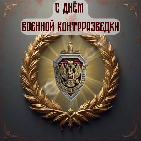 Оригинальная открытка с Днём военной контрразведки