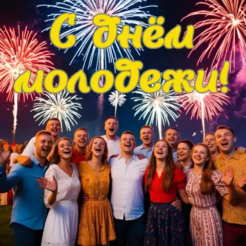 Открытка с днем молодежи