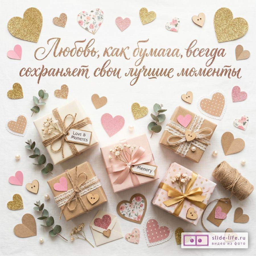 Красивая открытка с бумажной свадьбой лучшие пожелания