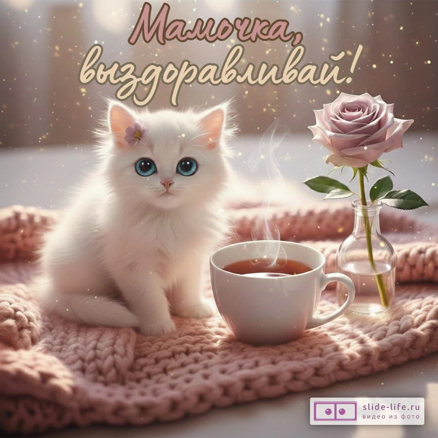 Трогательная открытка Выздоравливай для мамы