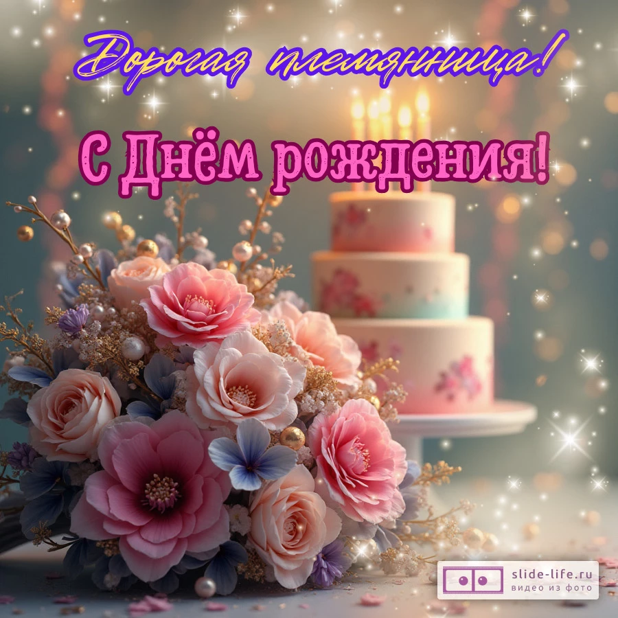 Открытка на день рождения племяннице