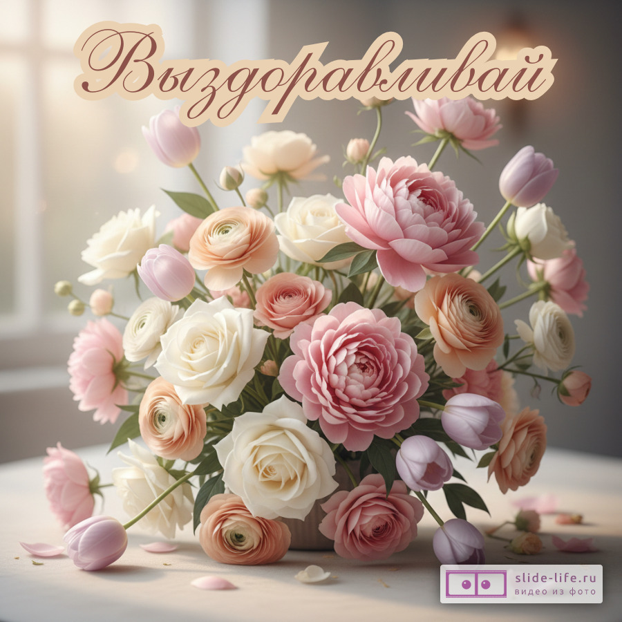Картинка Выздоравливай с цветами