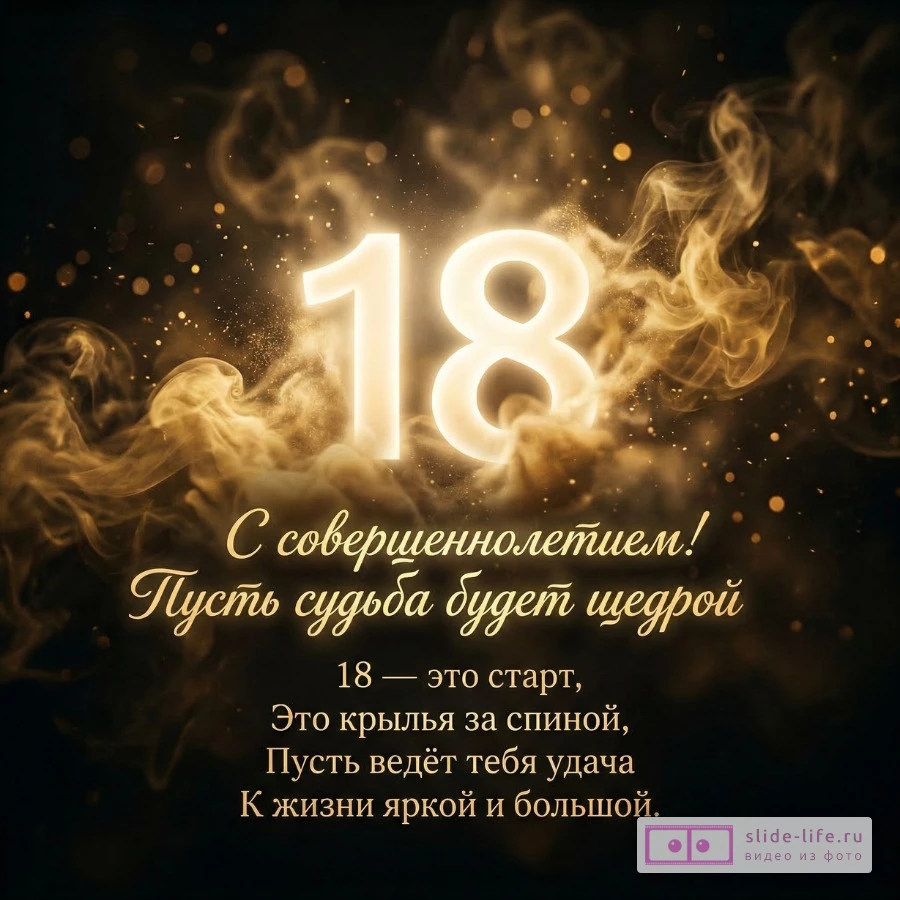 Поздравление с 18-летием в стихах красивое