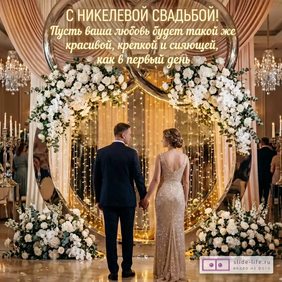 Никелевая свадьба 12 лет — красивая картинка с поздравлением