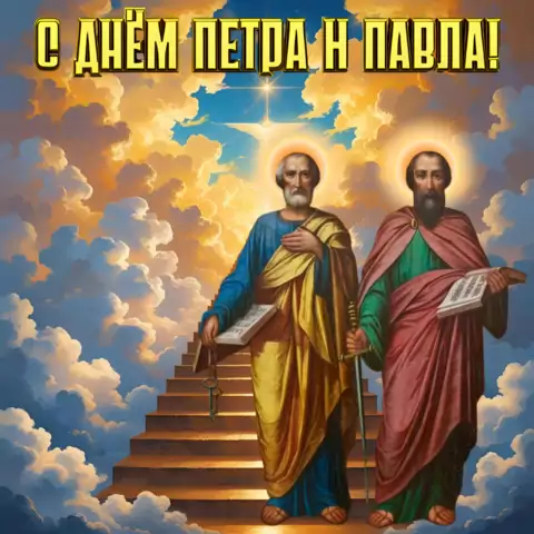 Красивая открытка с Днём Петра и Павла