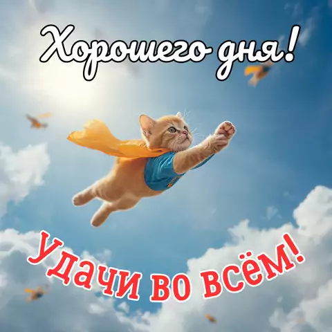 Хорошего дня и удачи во всём открытка