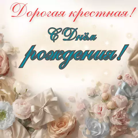 Необычная открытка с днем рождения крестной