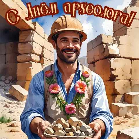 Открытка с днем археолога поздравительная