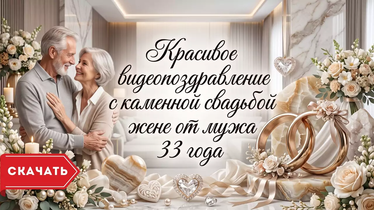 Видеопоздравление с каменной свадьбой 33 года о тихом счастье для жены