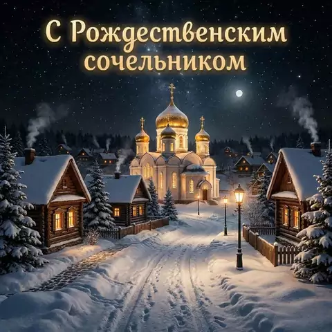 Добрая открытка с рождественским сочельником