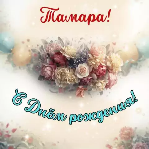 Тамара, с Днём рождения! Стильная открытка
