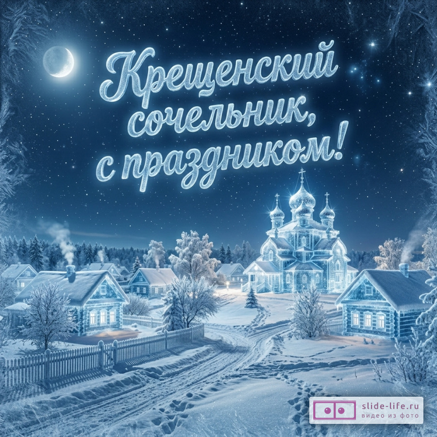 Оригинальная открытка с Крещенским сочельником