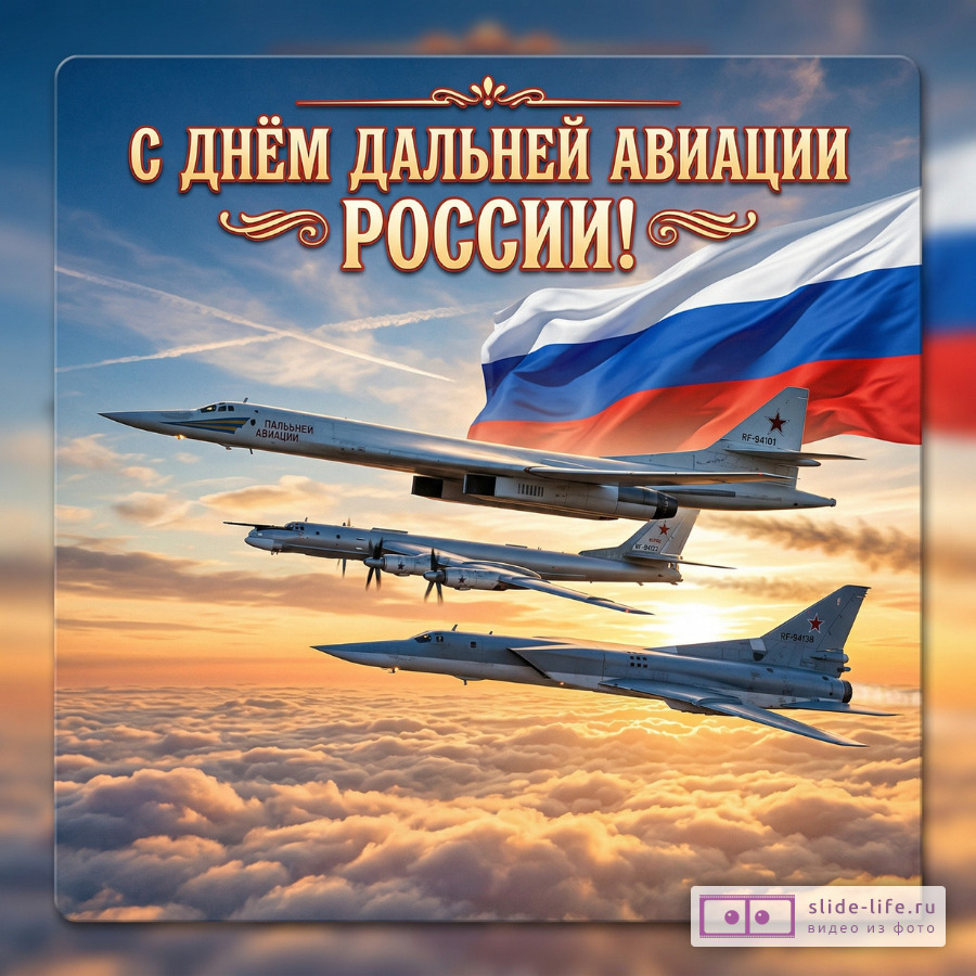 Красивая открытка с Днём дальней авиации