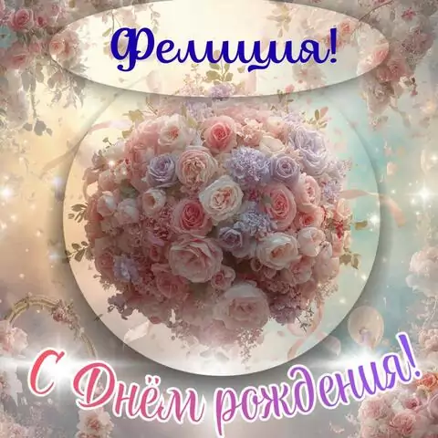 Фелиция, с Днём рождения! Элегантная открытка