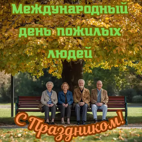 Открытка с днем пожилых людей с праздником