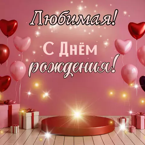 Красивая открытка на день рождения любимой