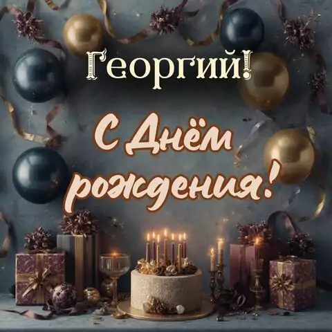 Георгий, с Днём рождения! Красивая открытка