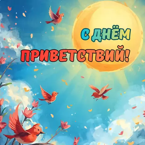 Красивая открытка с Днём приветствий
