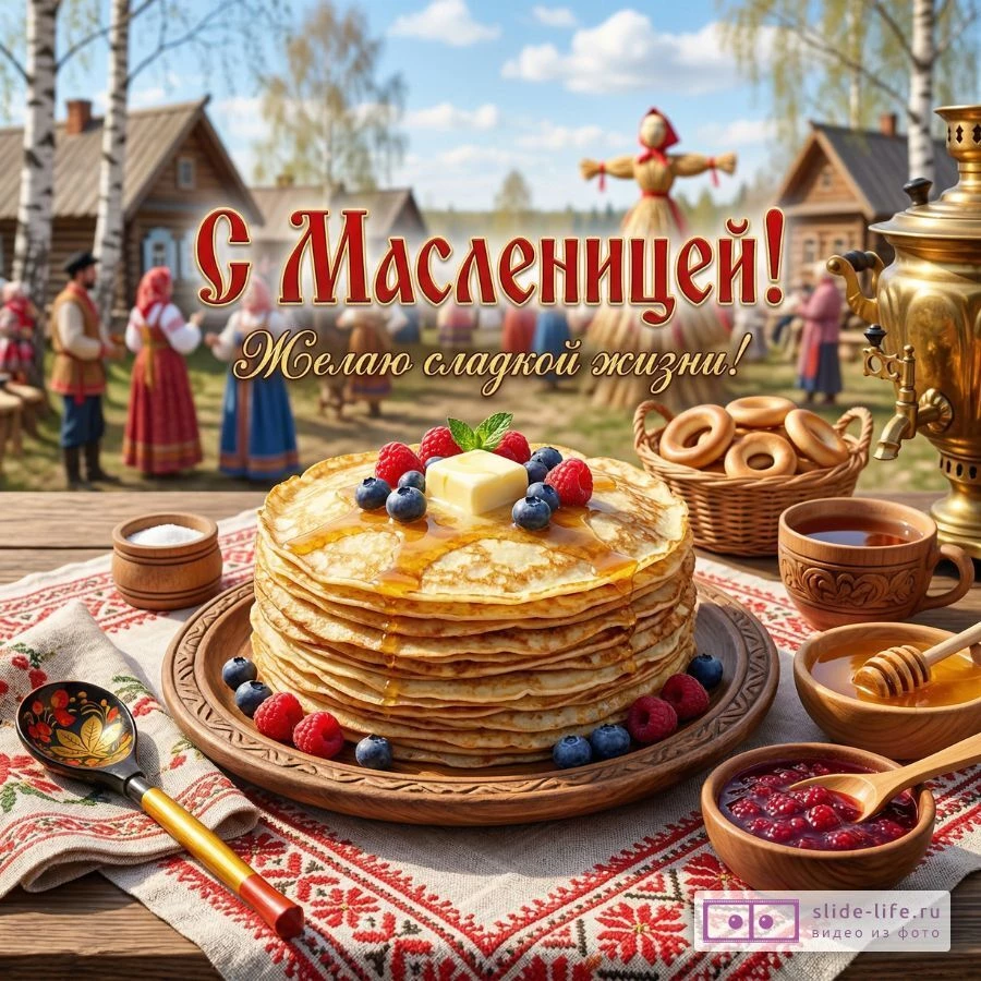 Открытки «С Масленицей!» с тёплыми поздравлениями