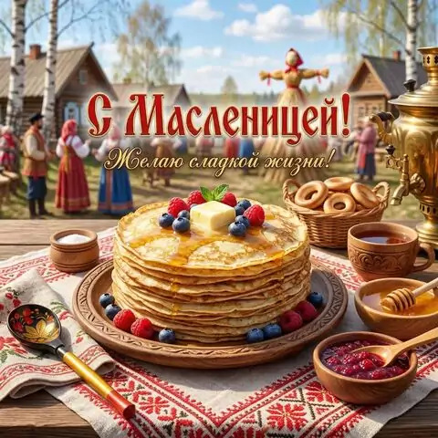 Открытки «С Масленицей!» с тёплыми поздравлениями