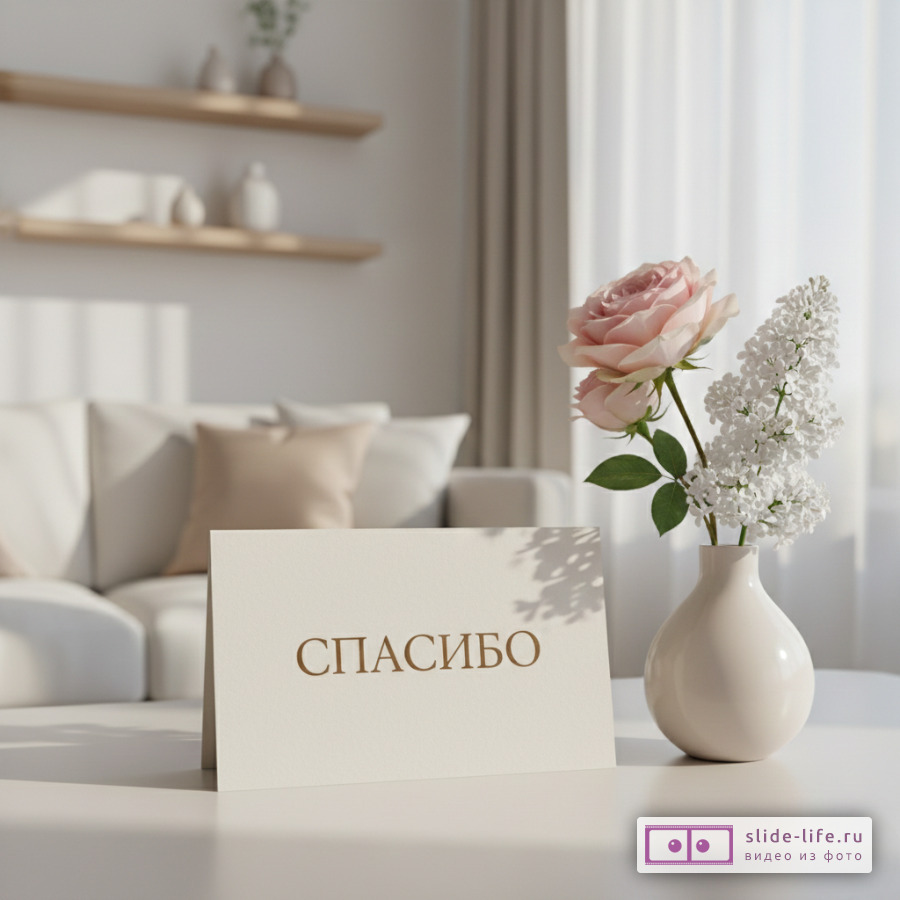 Современная открытка спасибо в минималистичном стиле