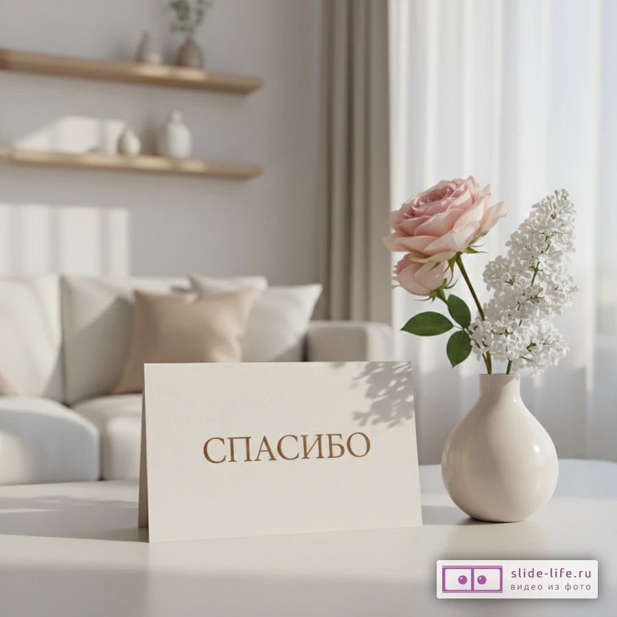 Современная открытка спасибо в минималистичном стиле