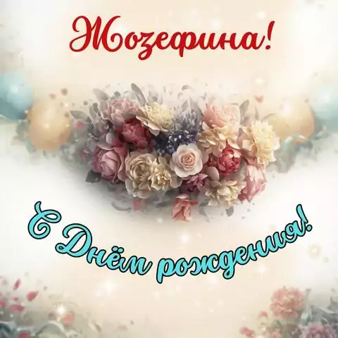 Жозефина, с Днём рождения! Стильная открытка