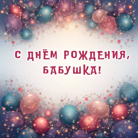 Современная открытка с днем  рождения бабушке