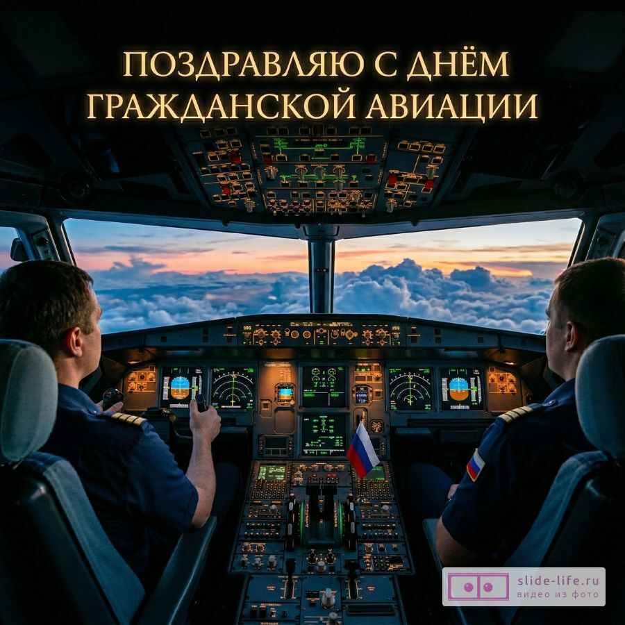 Оригинальная открытка с Днём гражданской авиации