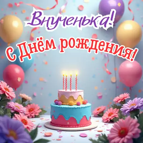 Красивая открытка с днем рождения внучке