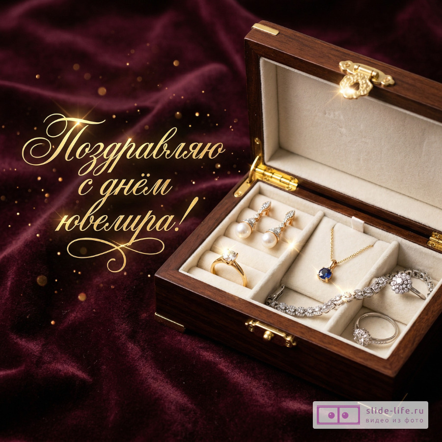 Открытка ювелиру — С Днём ювелира с текстом поздравления