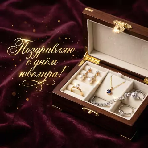 Открытка ювелиру — С Днём ювелира с текстом поздравления